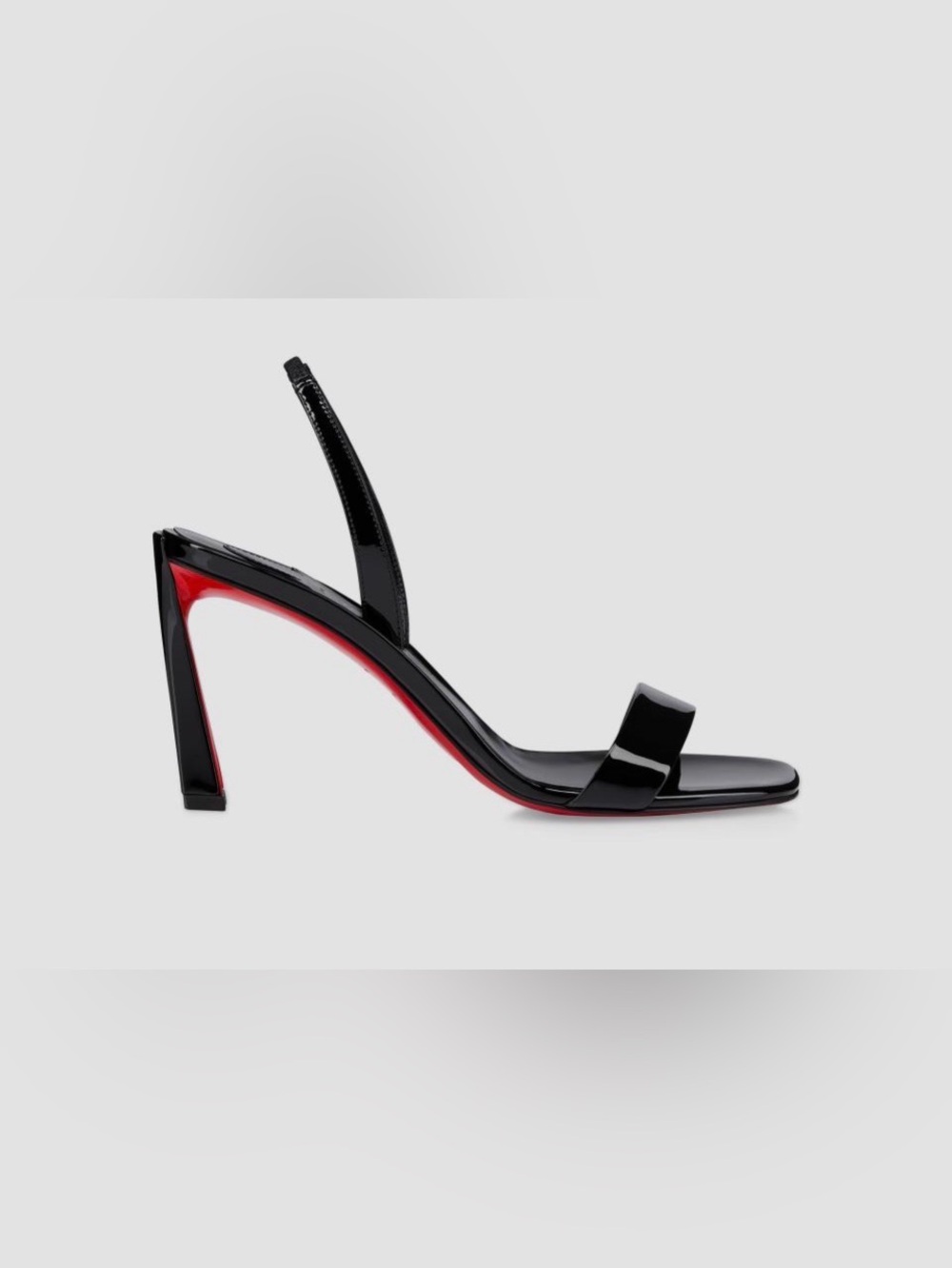 Christian Louboutin o condora black block patent sandal pump 85mm sz 41.5